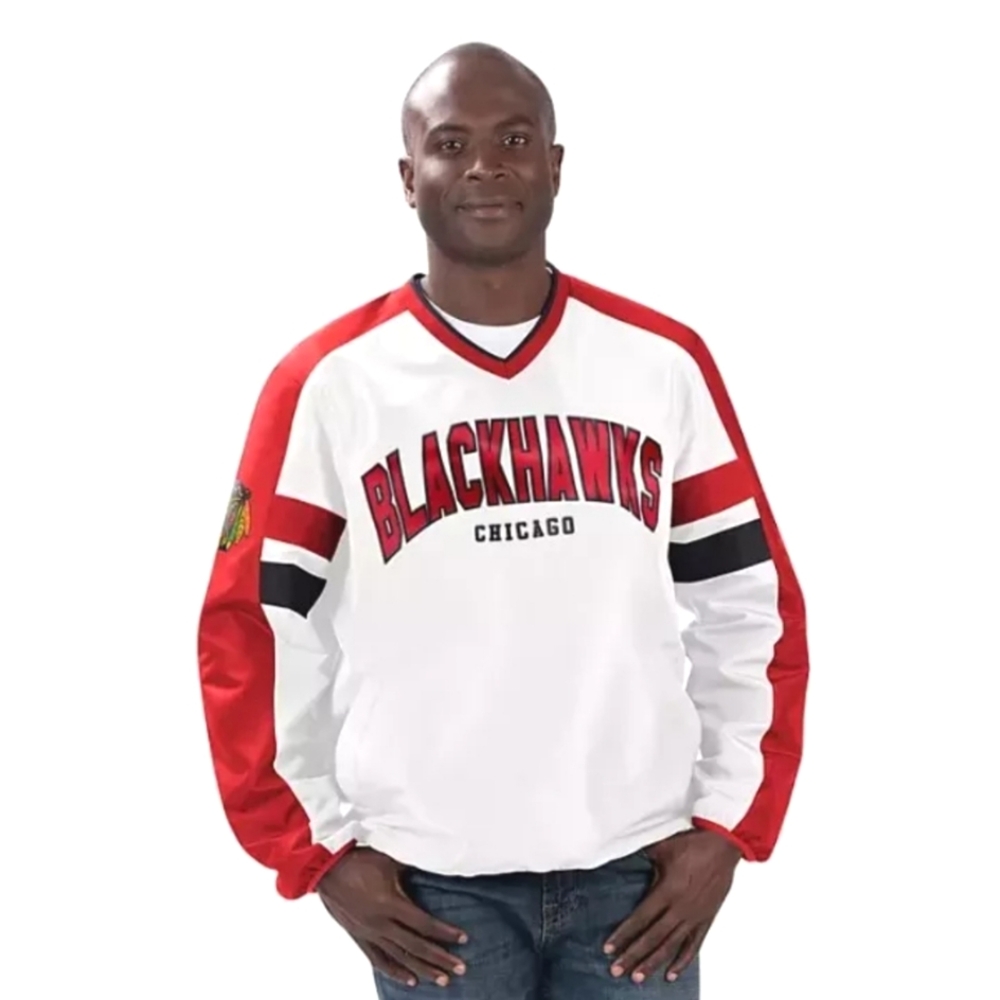 GIII NHL Officially Licensed Chicago Blackhawks V-Neck Windbreaker Pullover XL